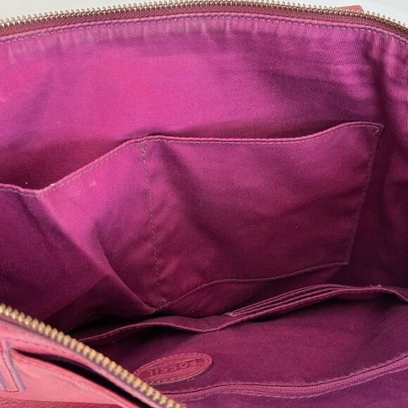 FOSSIL | Sydney Zip Top Leather Tote Shoulder Bag - Picture 8 of 16